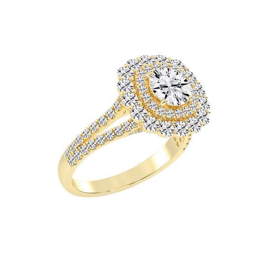 Alurex sterling round cut classic lab diamond ring