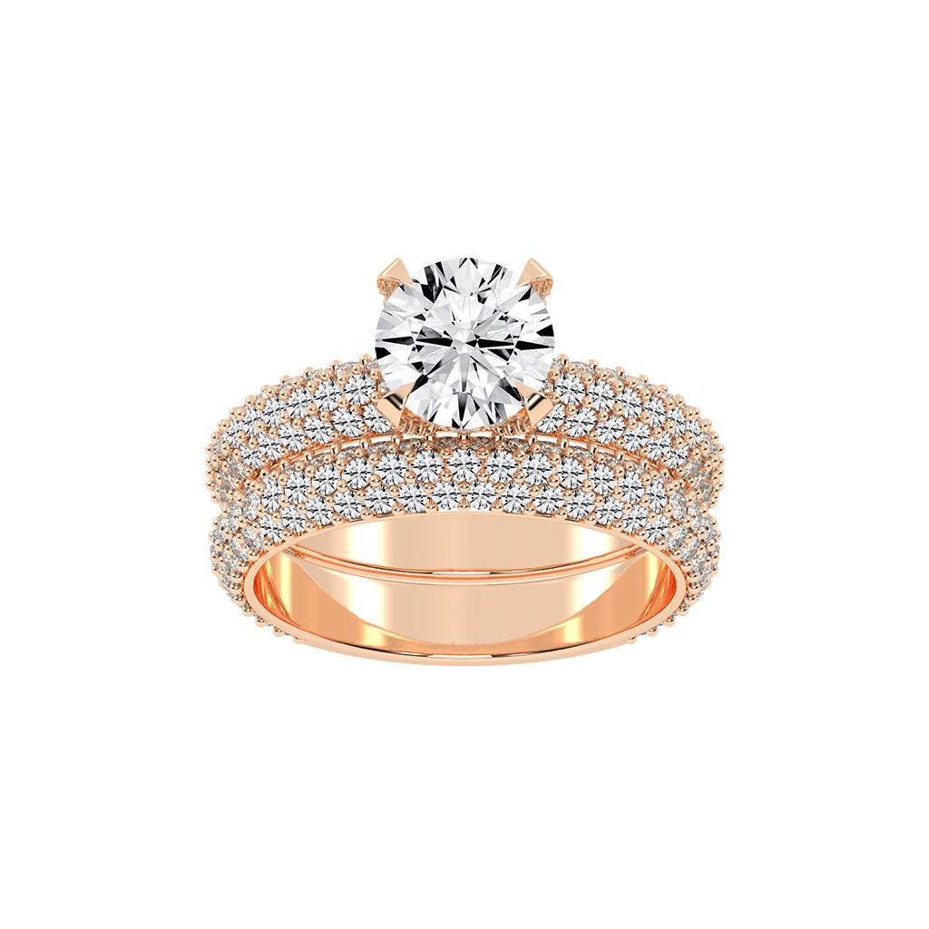 Luxetis Pave setting round cut lab diamond ring