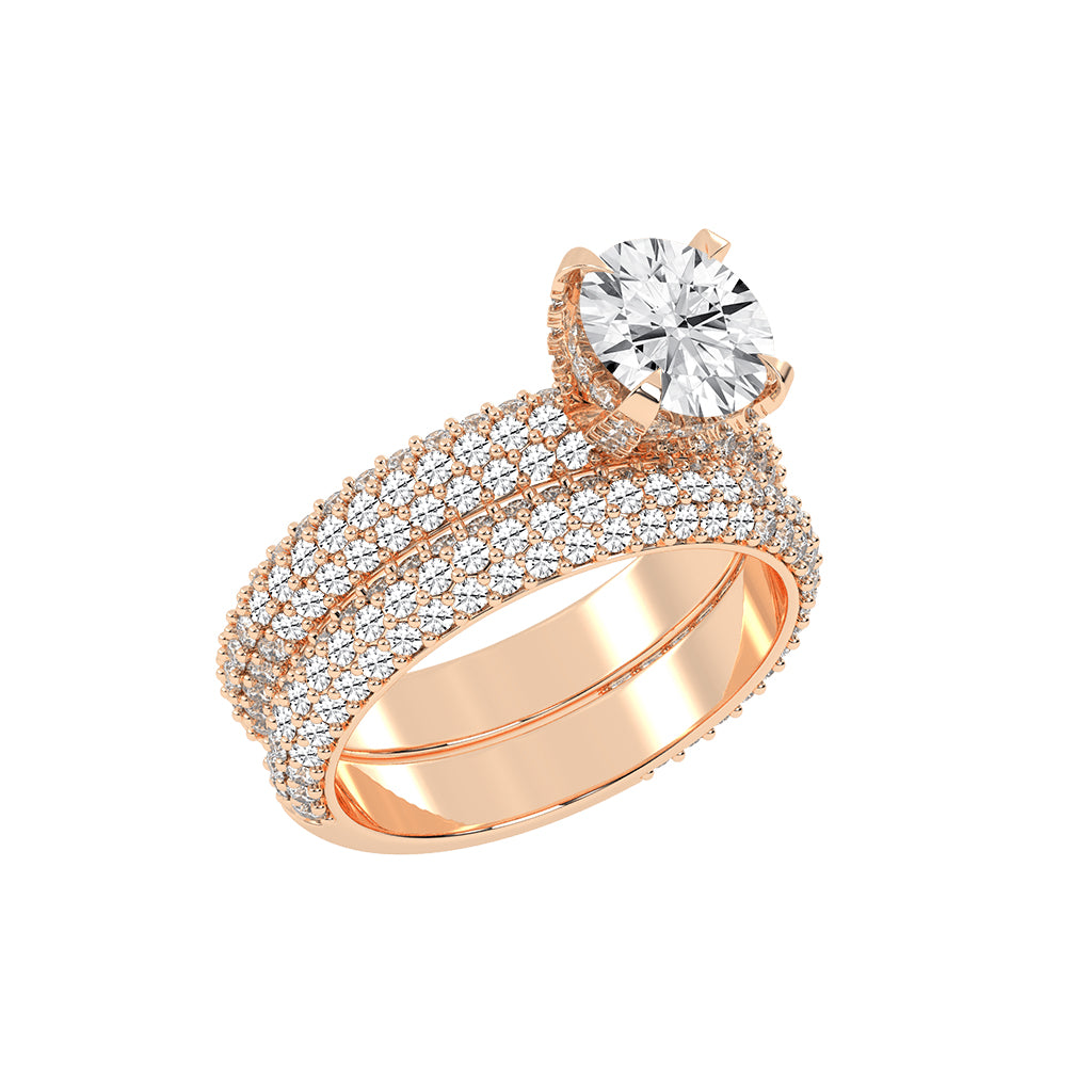 Luxetis Pave setting round cut lab diamond ring