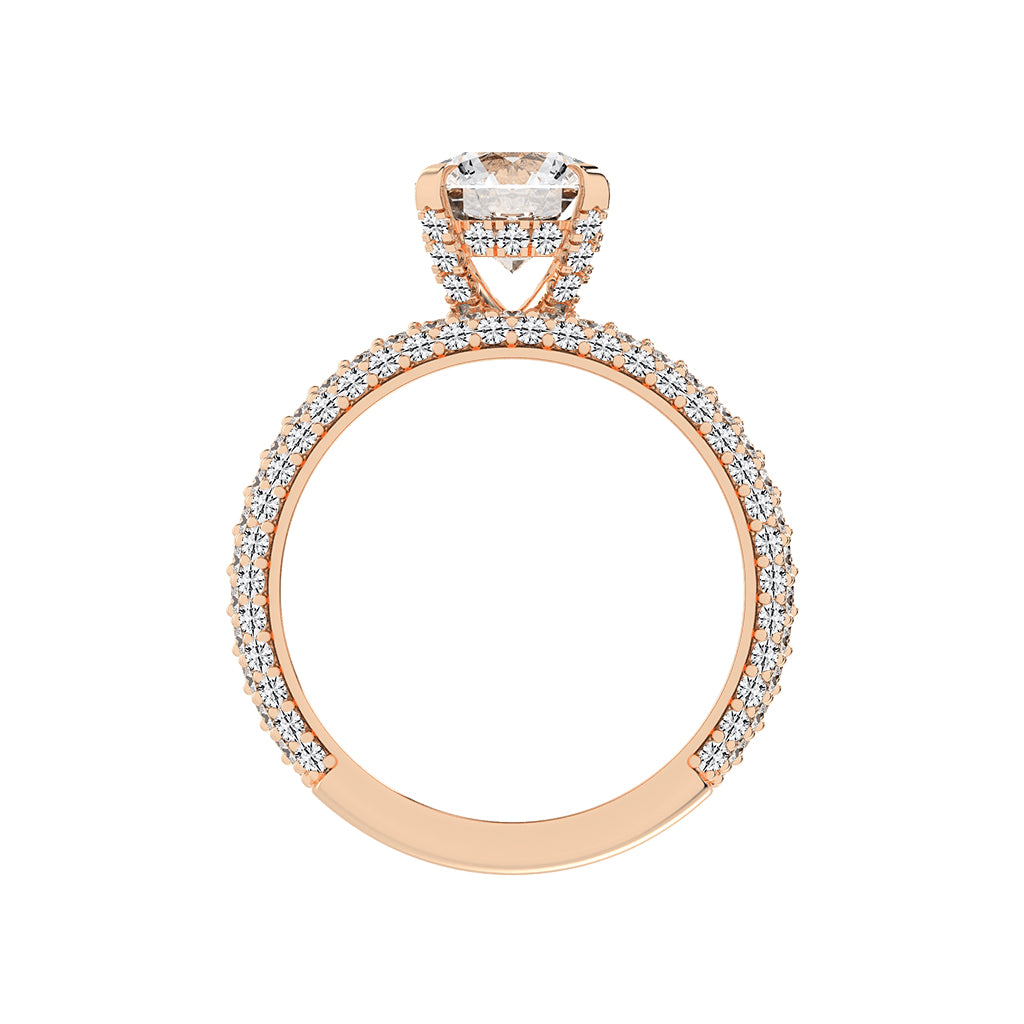 Luxetis Pave setting round cut lab diamond ring