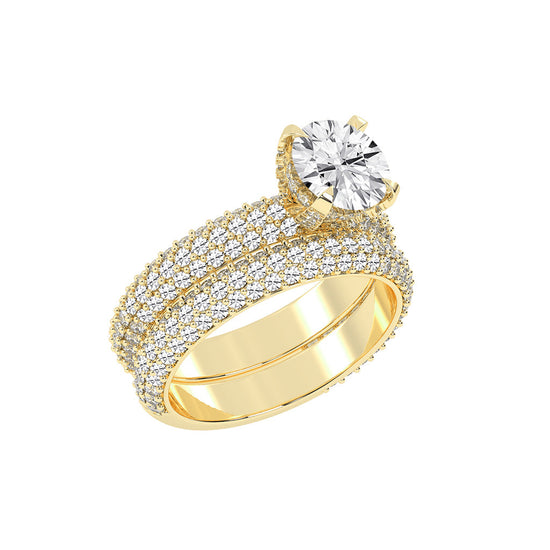 Luxetis Pave setting round cut lab diamond ring