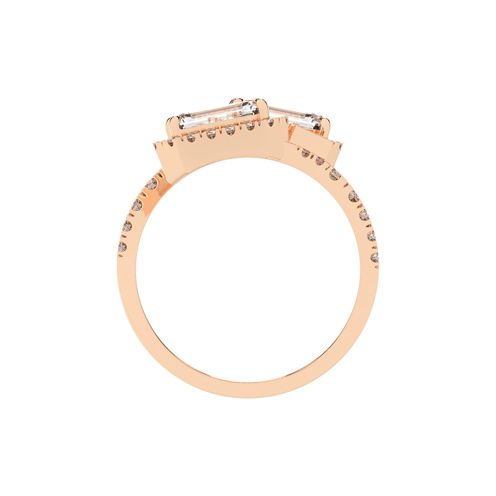 Crystaira Emerald cut cocktail lab Diamond ring