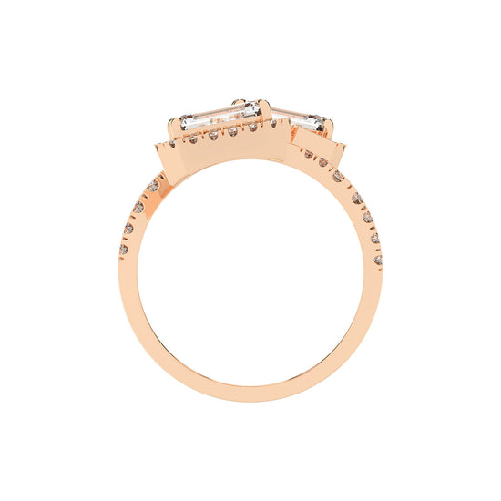 Crystaira Emerald cut cocktail lab Diamond ring