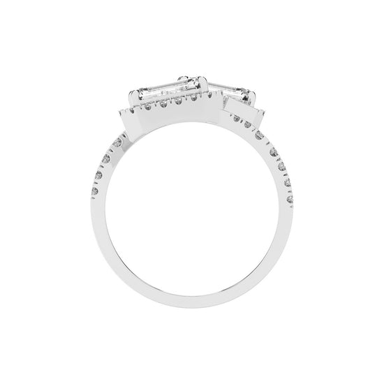 Crystaira Emerald cut cocktail lab Diamond ring