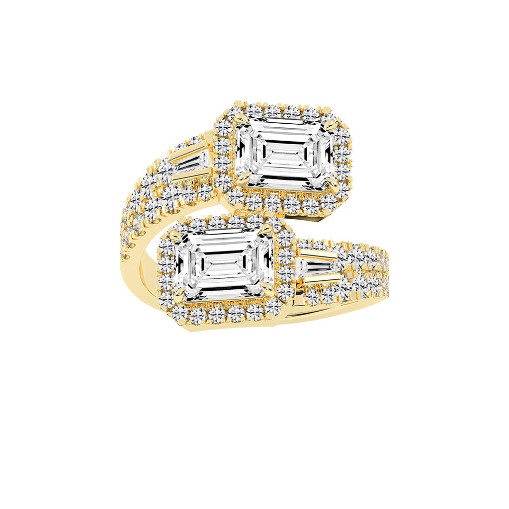 Crystaira Emerald cut cocktail lab Diamond ring