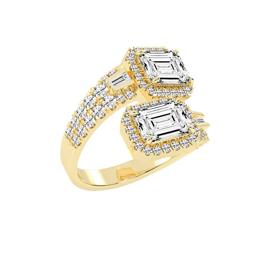 Crystaira Emerald cut cocktail lab Diamond ring