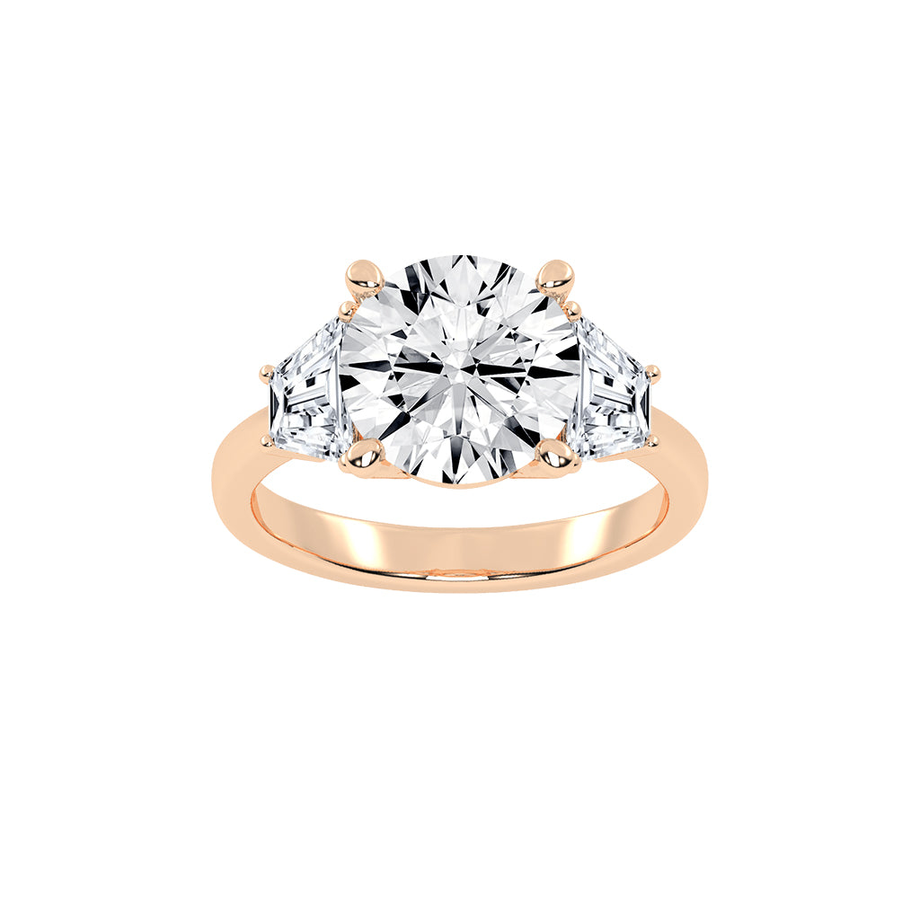 Dazzling Trillion Side Stone Ring