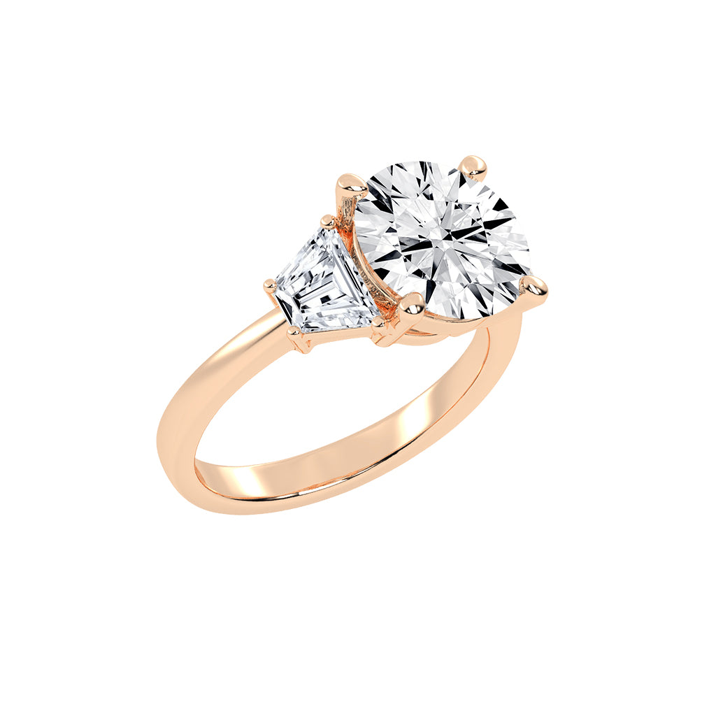 Dazzling Trillion Side Stone Ring