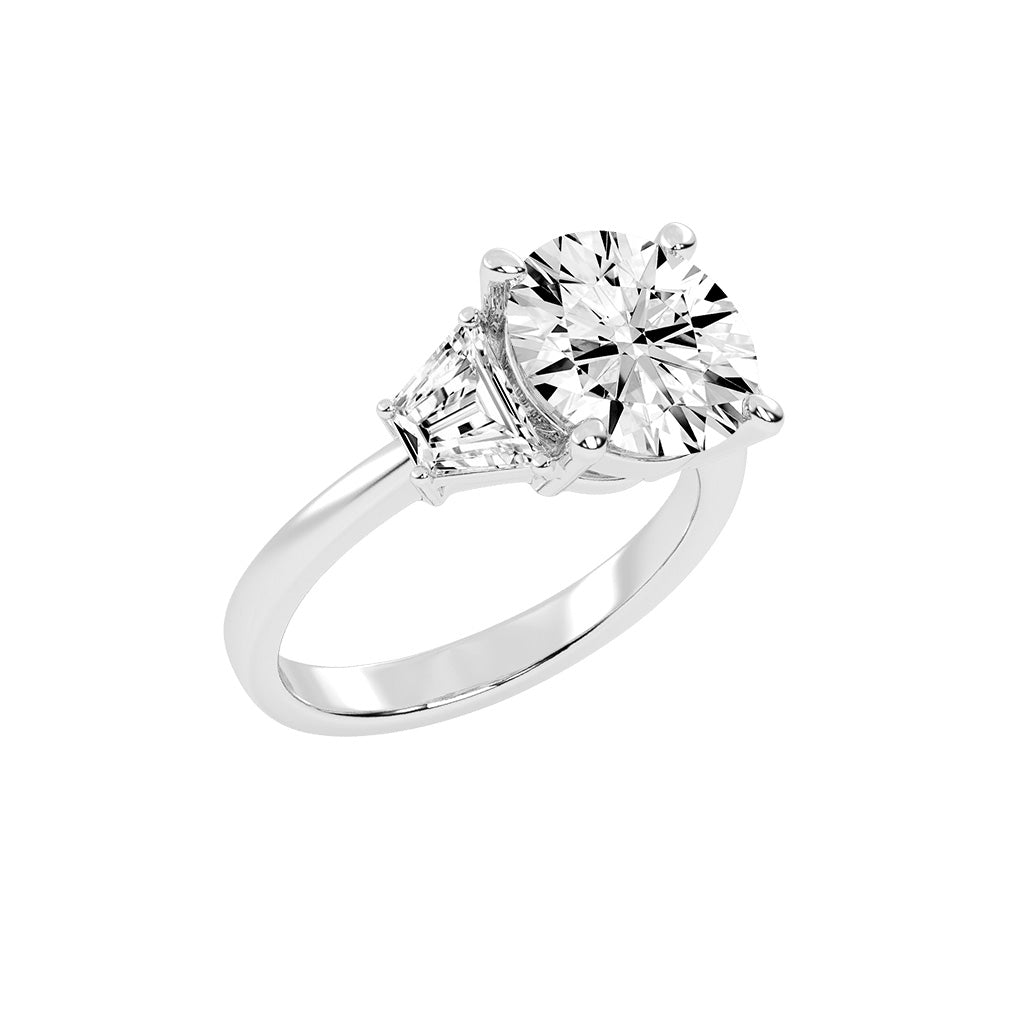 Dazzling Trillion Side Stone Ring