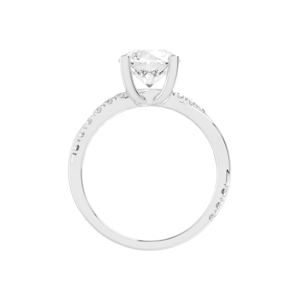 Twisted Pave Solitaire Ring Set
