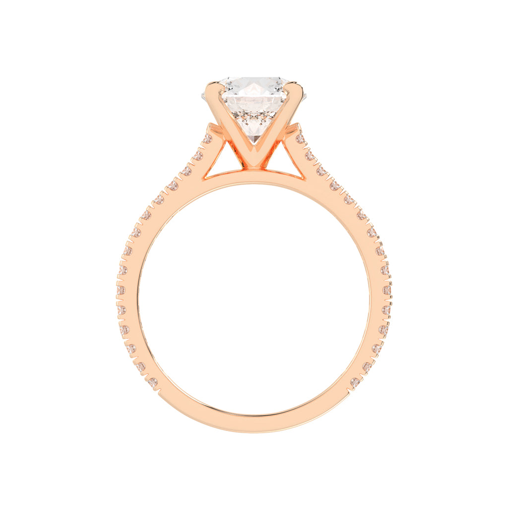 Classic Diamond Pave Band Engagement Ring