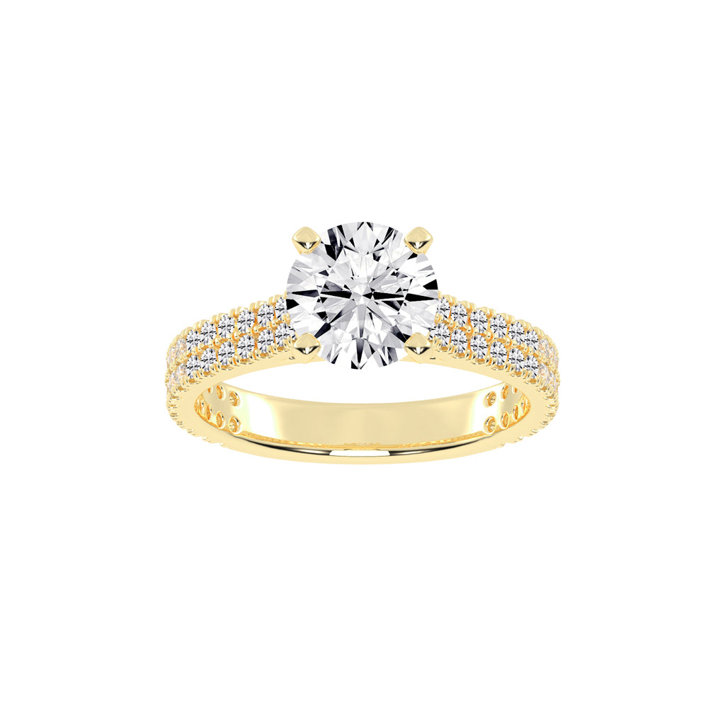 Classic Diamond Pave Band Engagement Ring