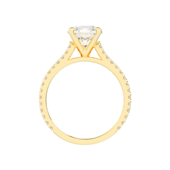 Classic Diamond Pave Band Engagement Ring