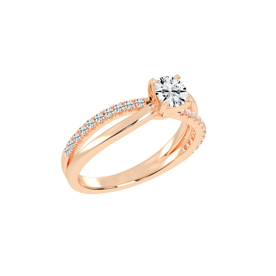 Caressa  Split shank round cut classic lab diamond ring
