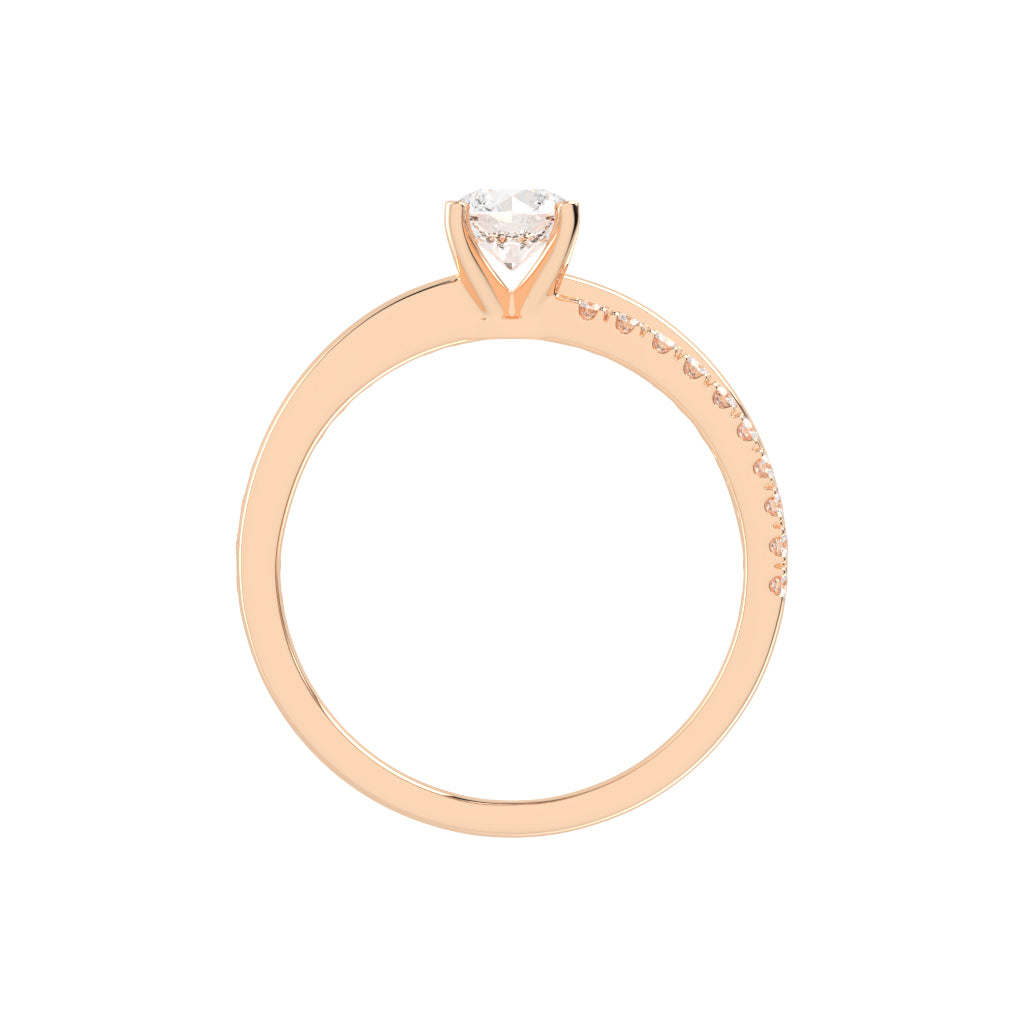 Caressa  Split shank round cut classic lab diamond ring