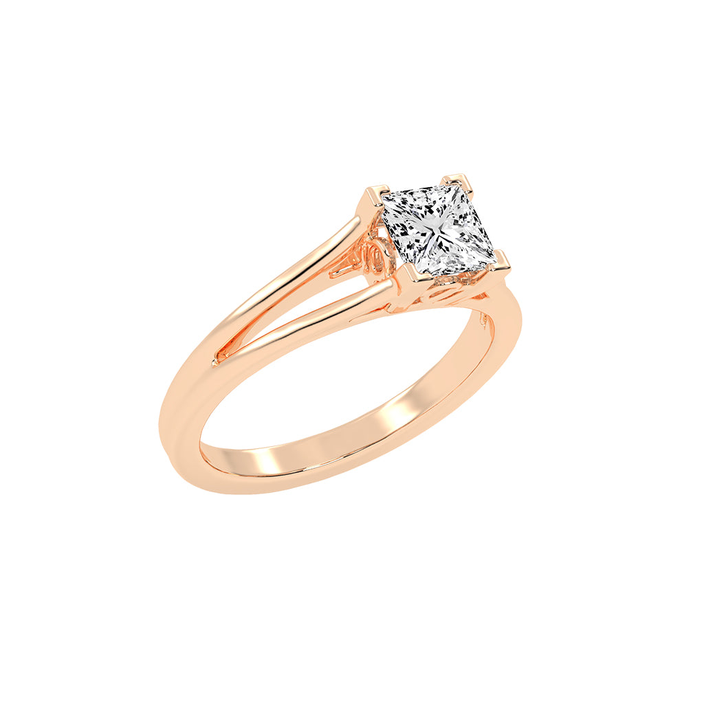 Soladria Split shank princess cut lab diamond ring