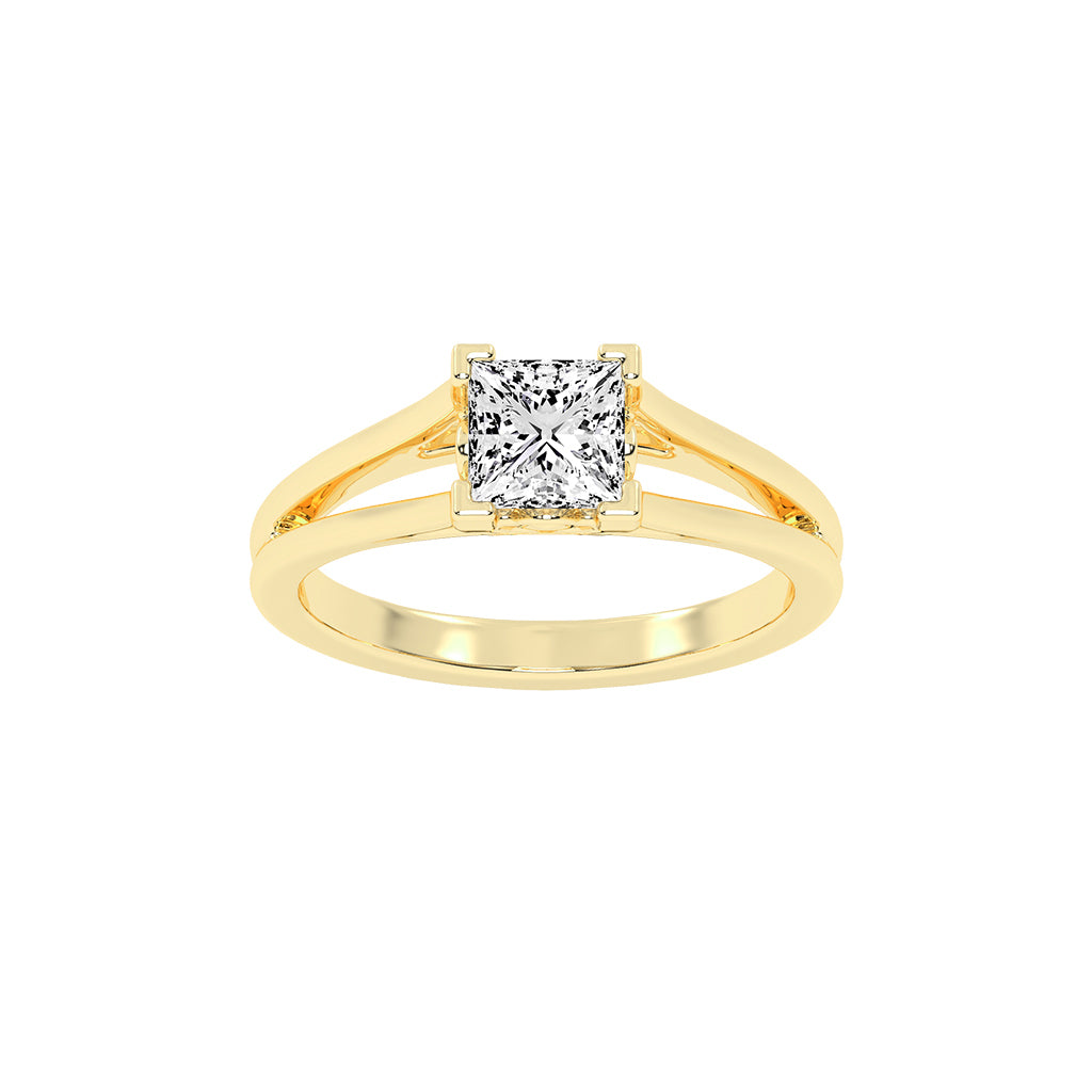 Soladria Split shank princess cut lab diamond ring