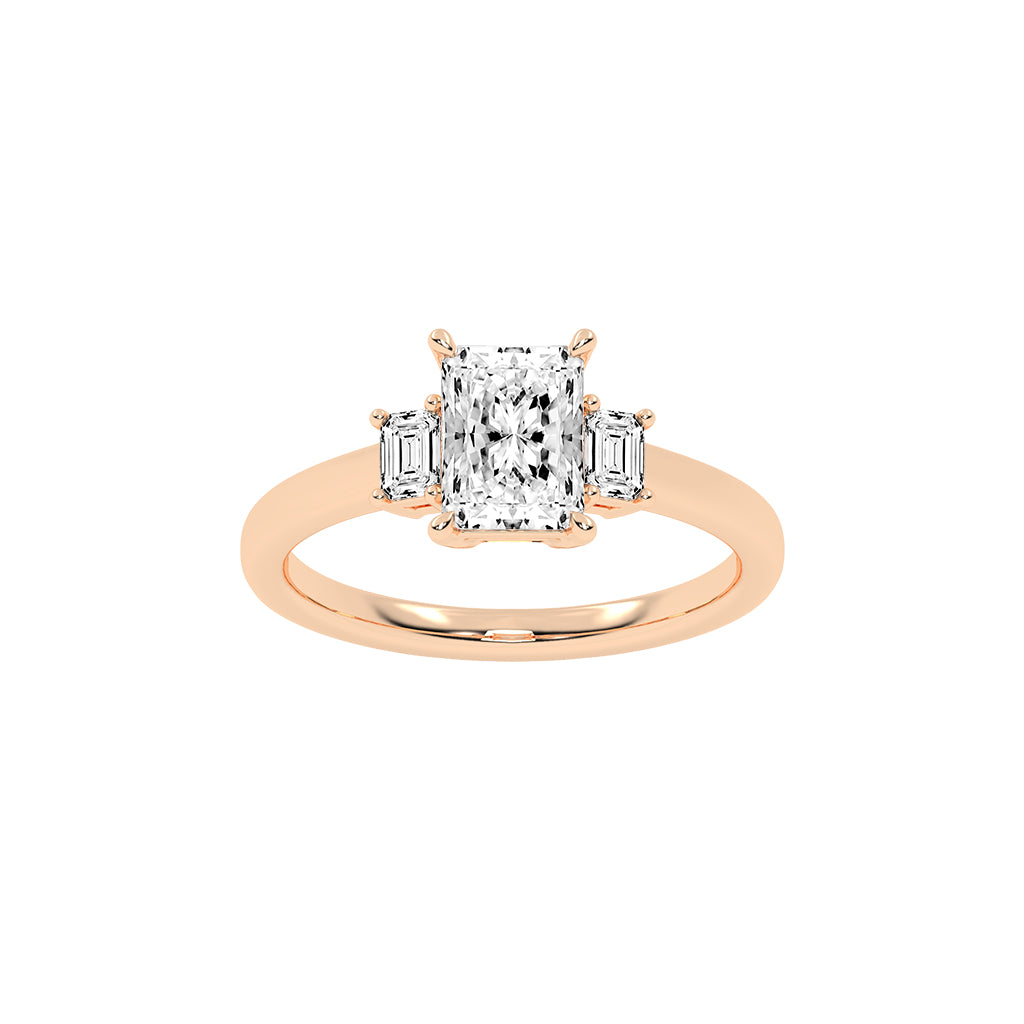 Trionella  Petite claw radiant cut lab diamond ring