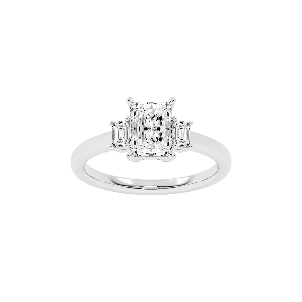 Trionella  Petite claw radiant cut lab diamond ring