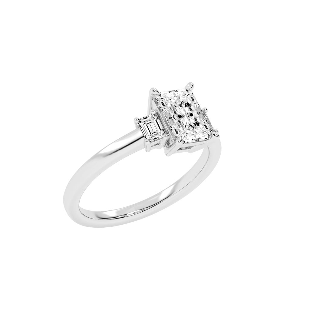 Trionella  Petite claw radiant cut lab diamond ring