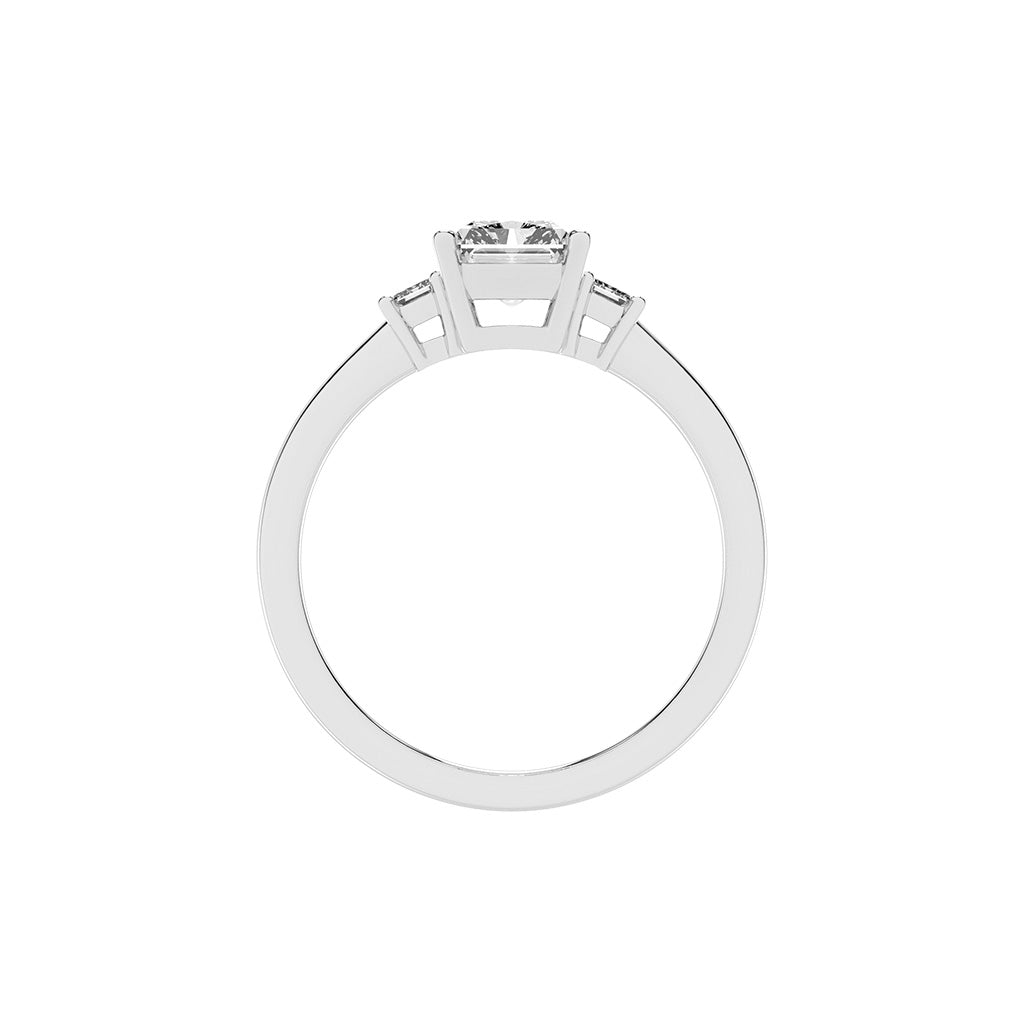 Trionella  Petite claw radiant cut lab diamond ring