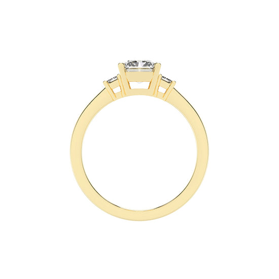 Trionella  Petite claw radiant cut lab diamond ring