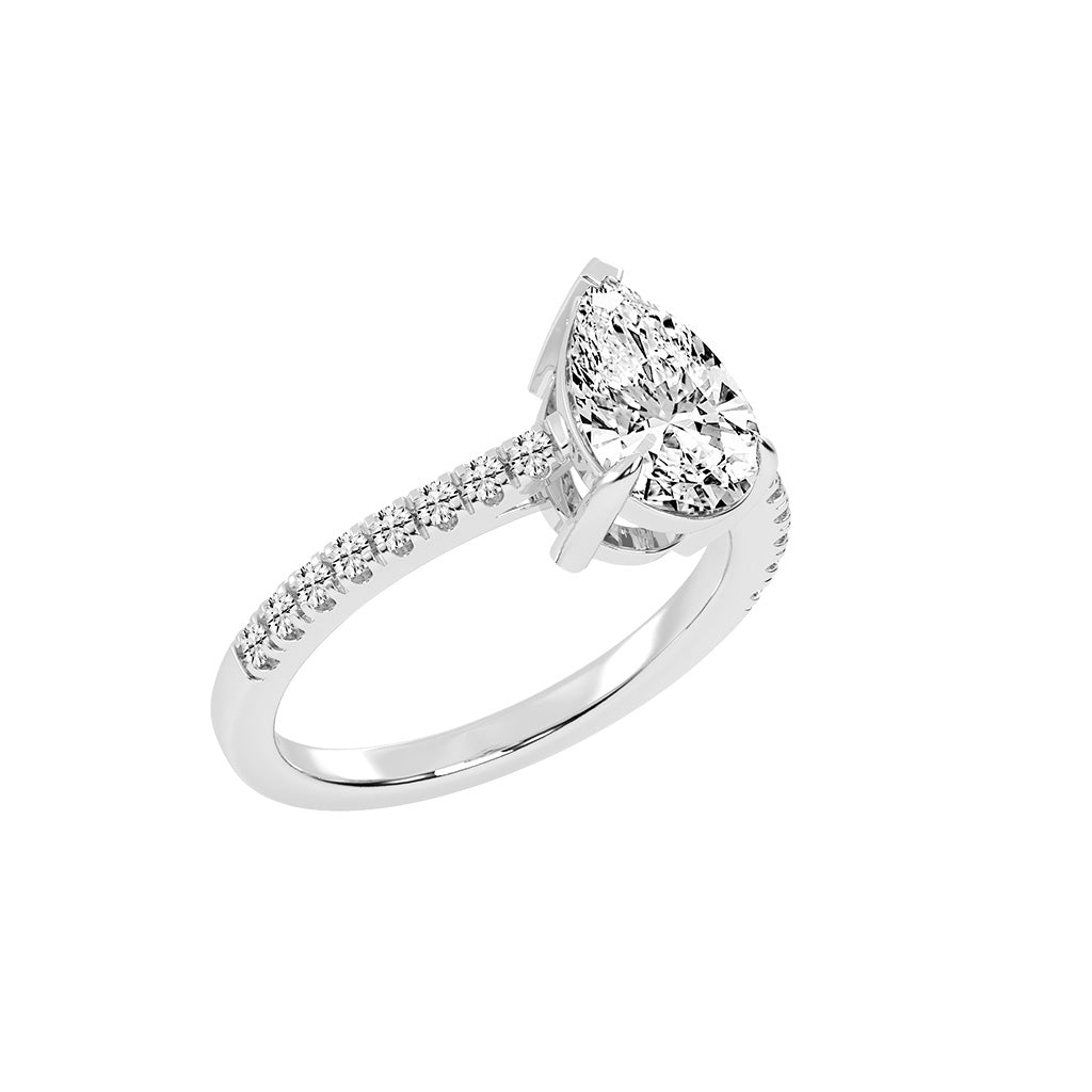 Glissea  Pear cut side stone lab diamond ring