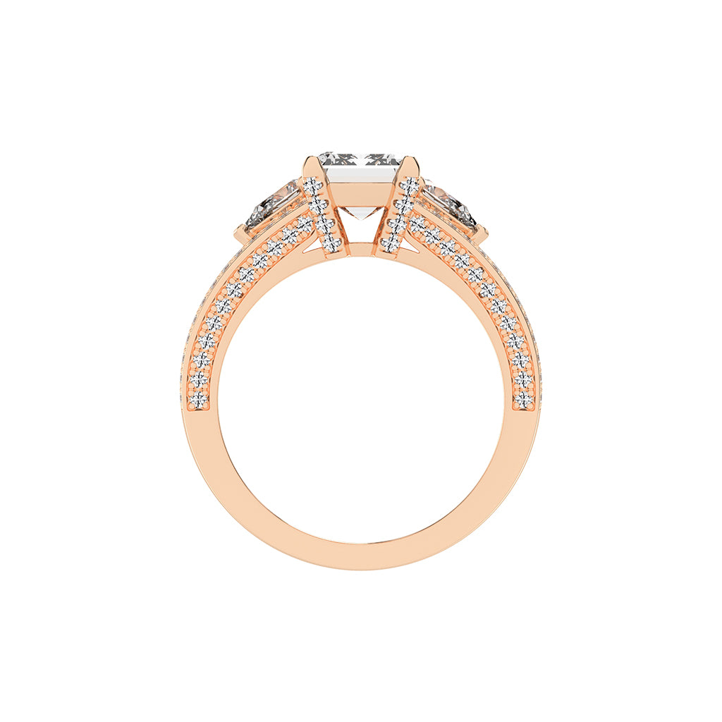 Amorian Split shank emerald cut classic lab diamond ring