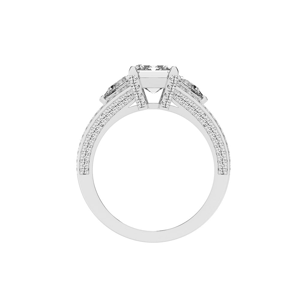 Amorian Split shank emerald cut classic lab diamond ring