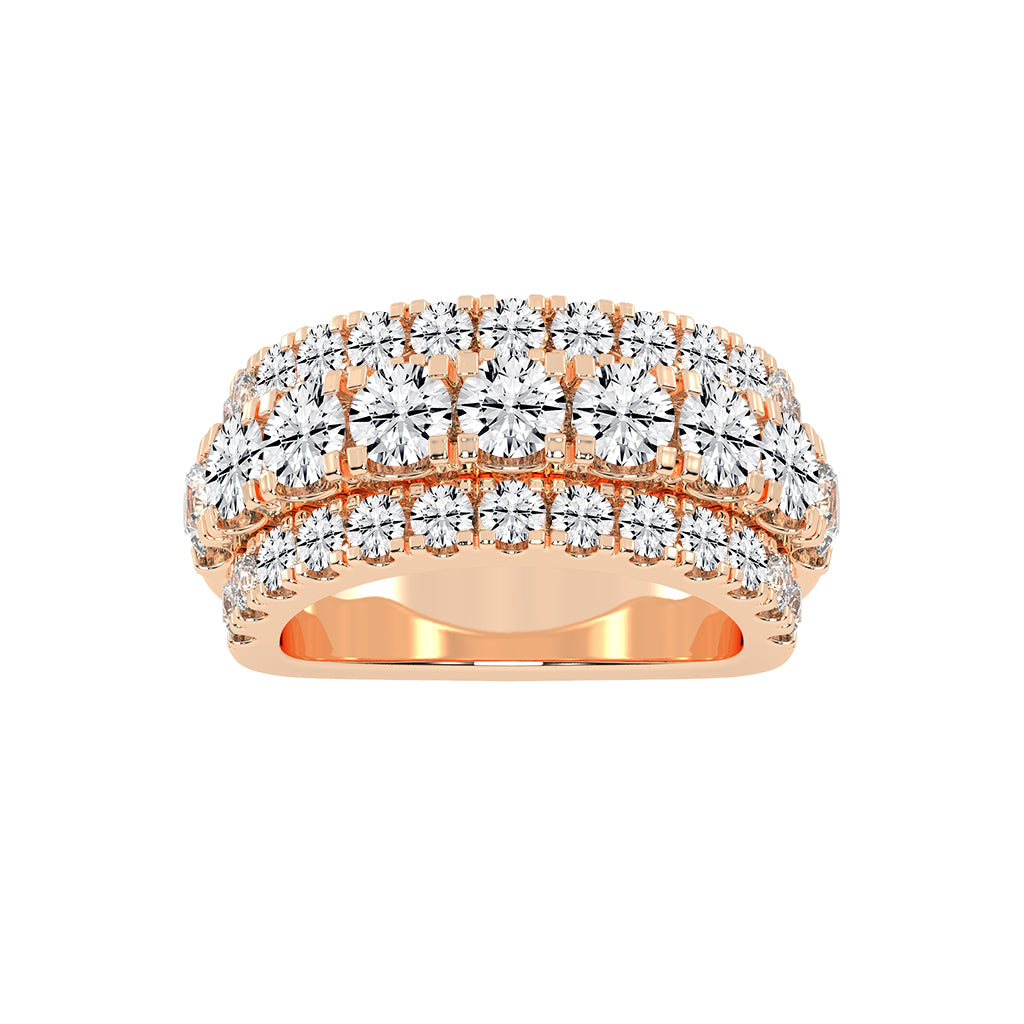 Glimora pave 3 Row style eternity lab diamond ring