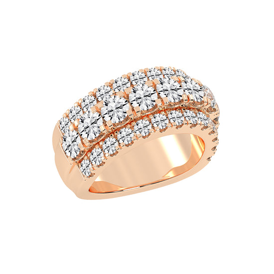 Glimora pave 3 Row style eternity lab diamond ring