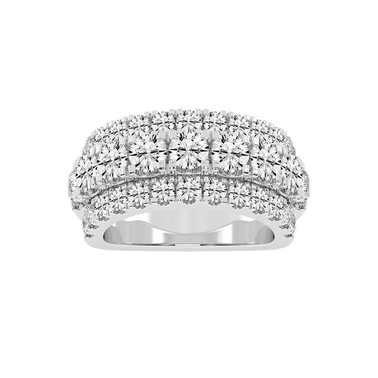Glimora pave 3 Row style eternity lab diamond ring
