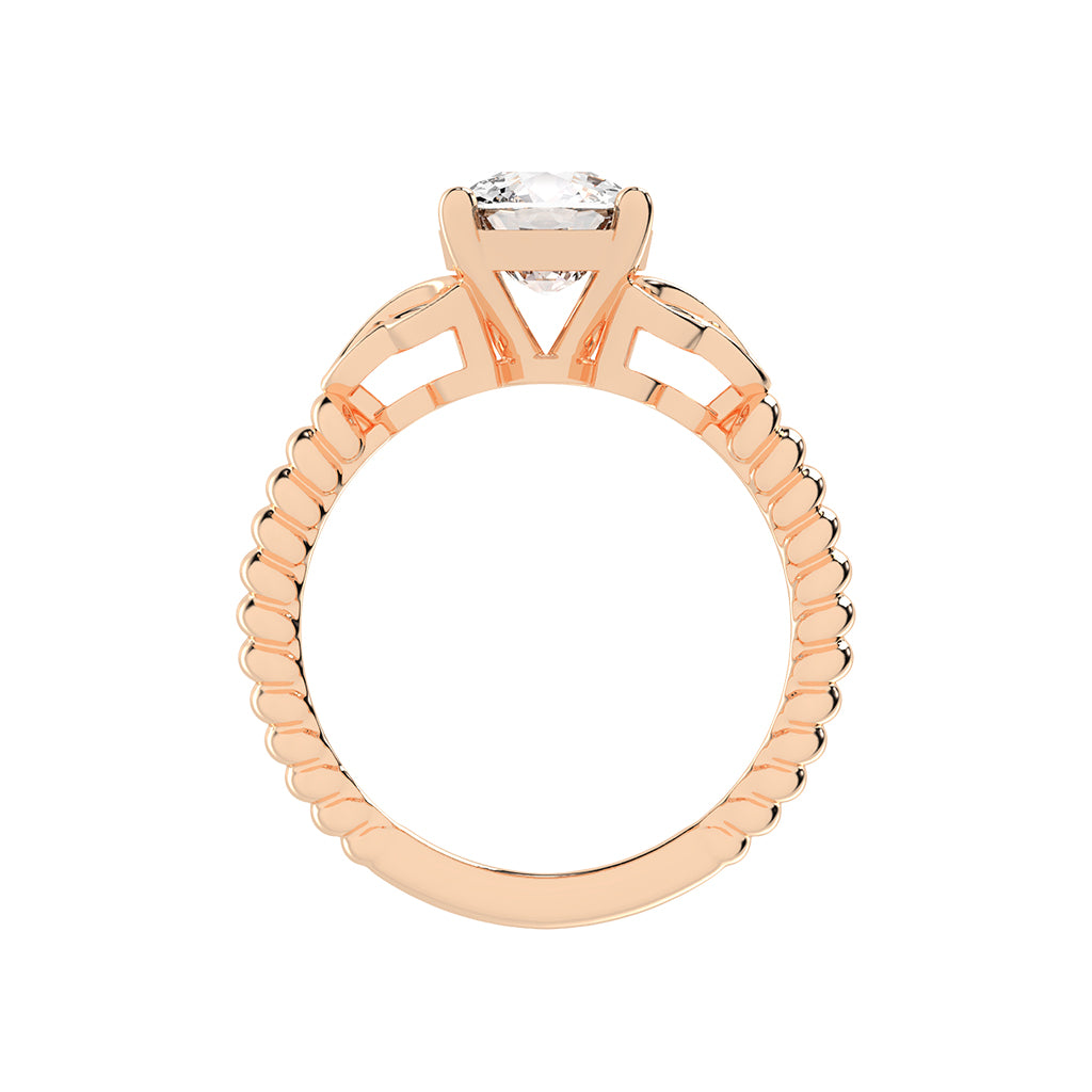 Solinara Accent Cushion cut solitaire lab diamond ring