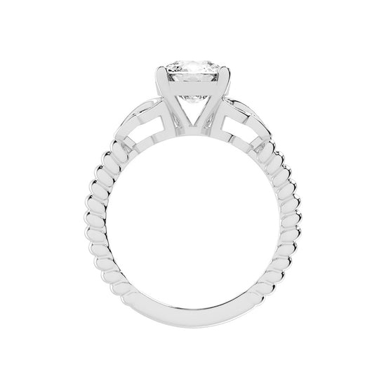 Solinara Accent Cushion cut solitaire lab diamond ring