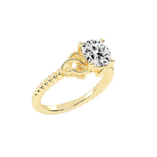 Solinara Accent Cushion cut solitaire lab diamond ring