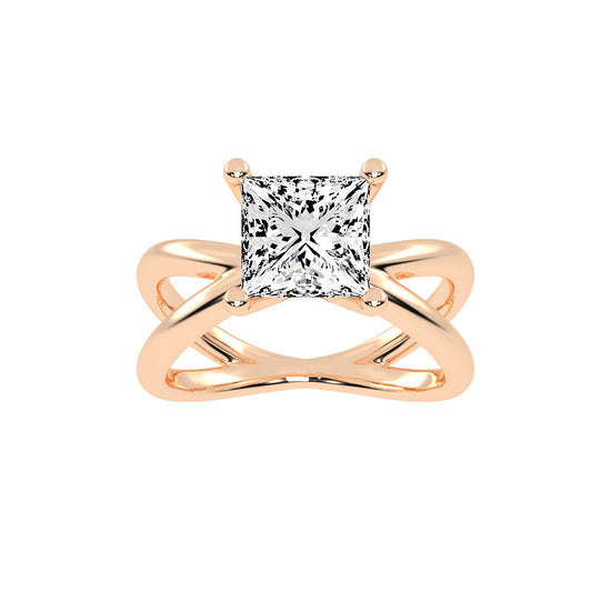 Intertwined Radiance Princess Cut Solitaire Ring