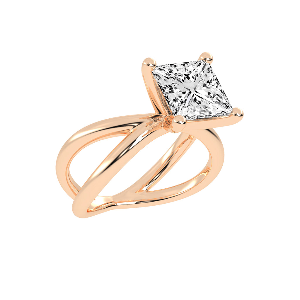 Intertwined Radiance Princess Cut Solitaire Ring