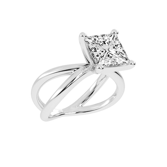 Intertwined Radiance Princess Cut Solitaire Ring