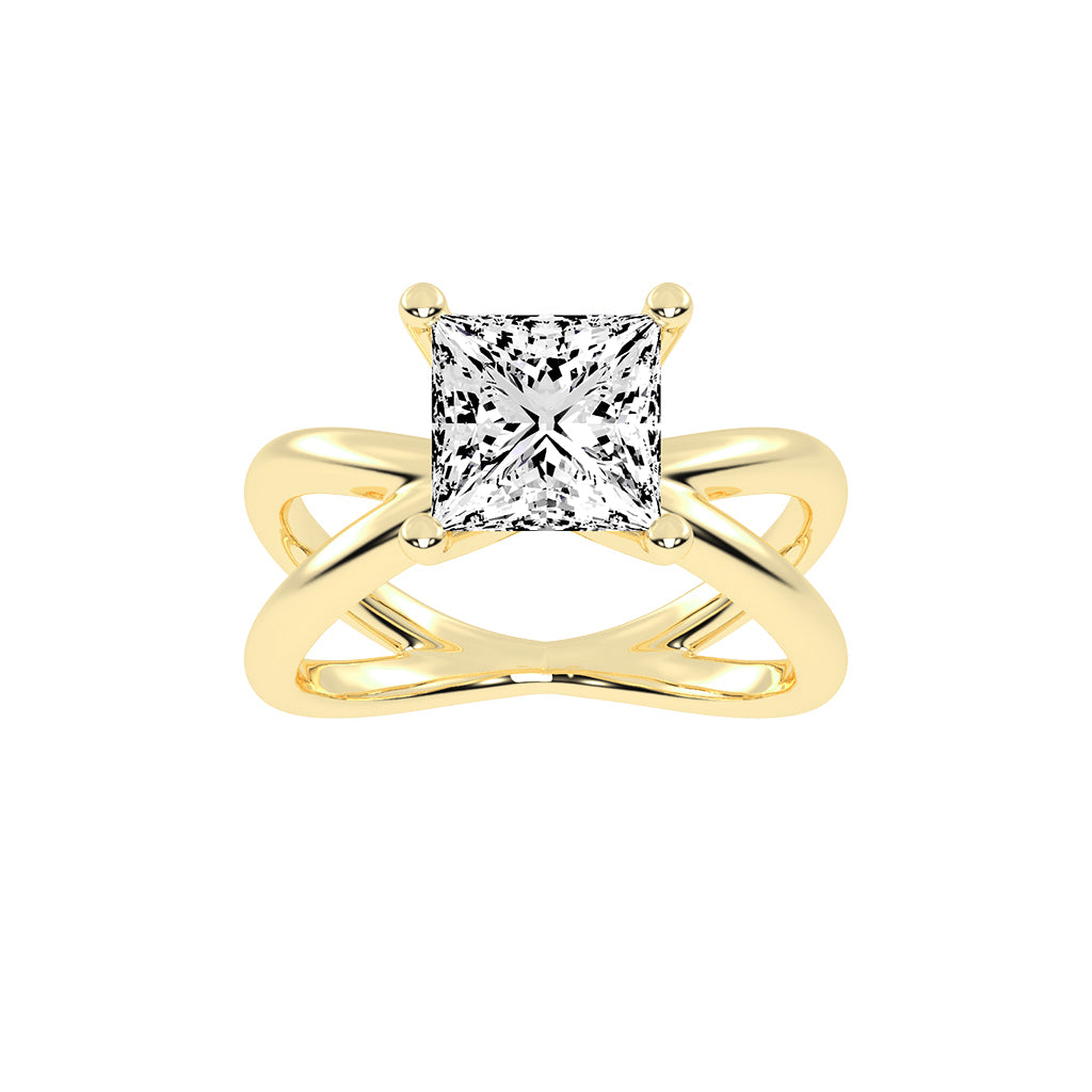 Intertwined Radiance Princess Cut Solitaire Ring