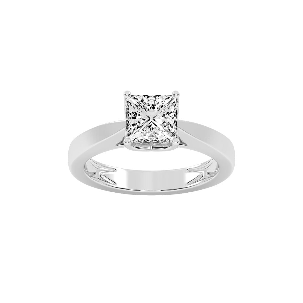 Soloneva Princess cut solitaire lab diamond ring