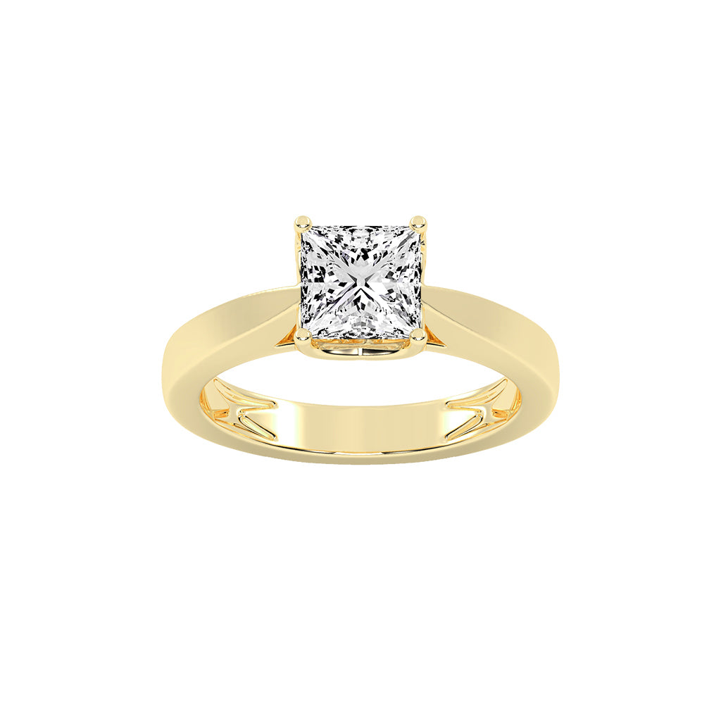 Soloneva Princess cut solitaire lab diamond ring