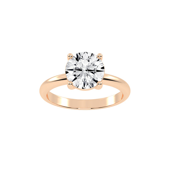 Solistra four prong round cut solitaire lab diamond ring
