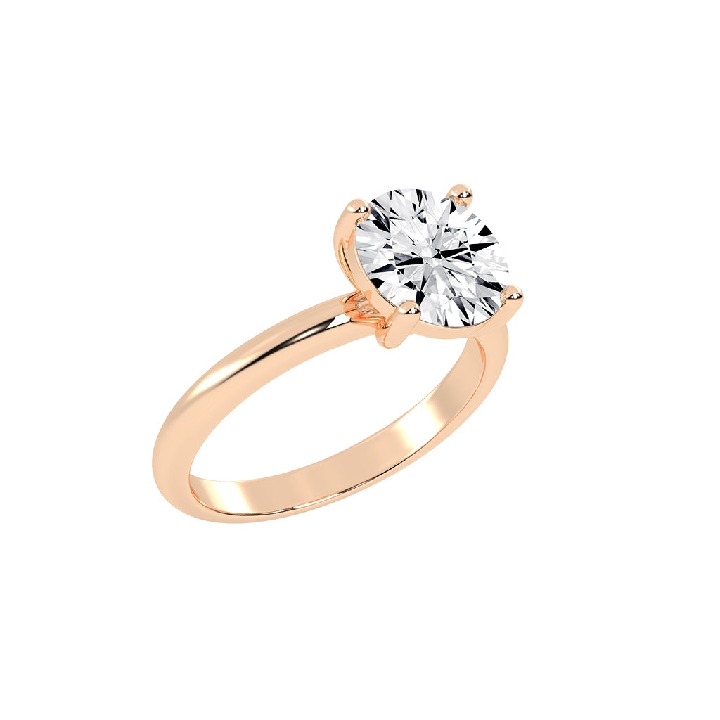 Solistra four prong round cut solitaire lab diamond ring