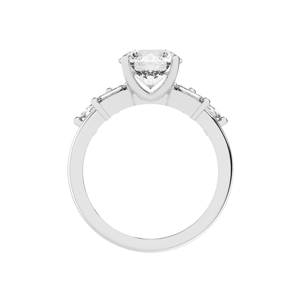 Aurealis round cut side stone lab diamond ring