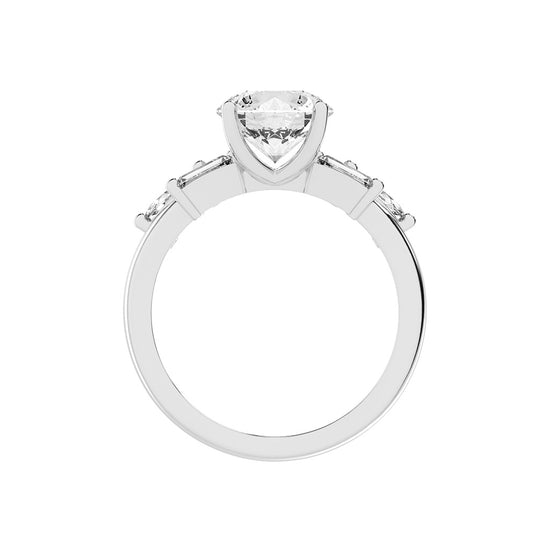 Aurealis round cut side stone lab diamond ring