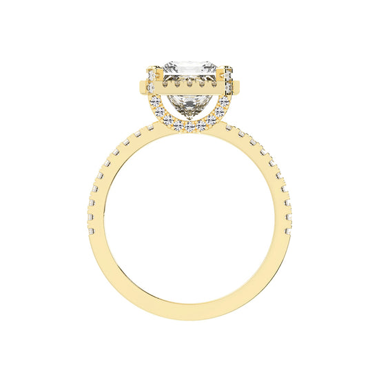 Haloeneva princess cut halo lab diamond ring