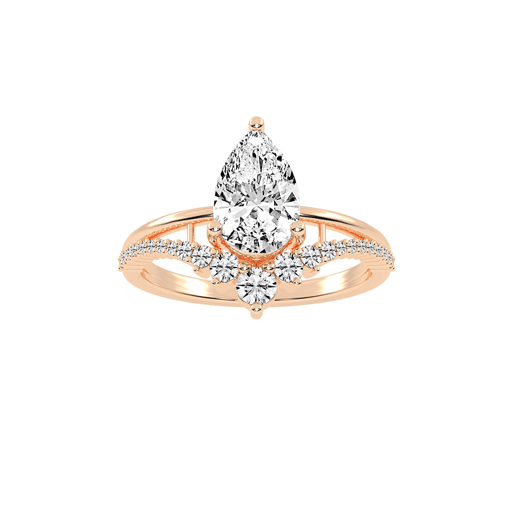 Orivane Split shank Pear cut classic lab diamond ring