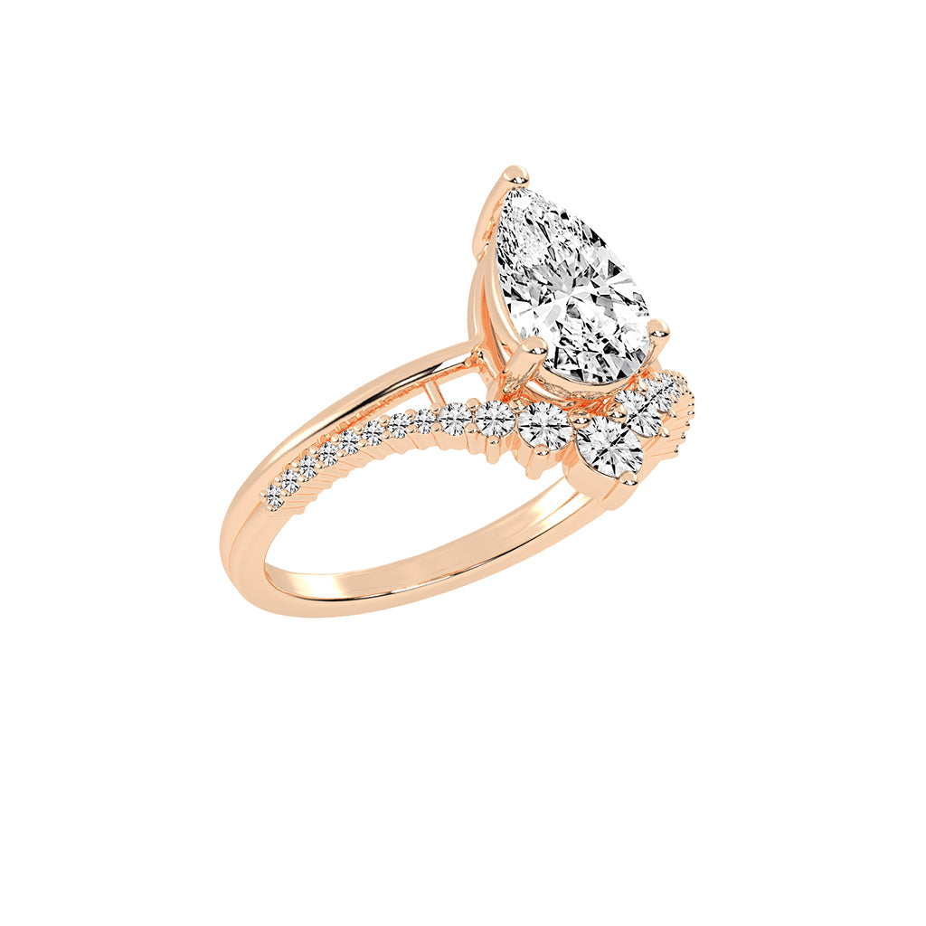 Orivane Split shank Pear cut classic lab diamond ring