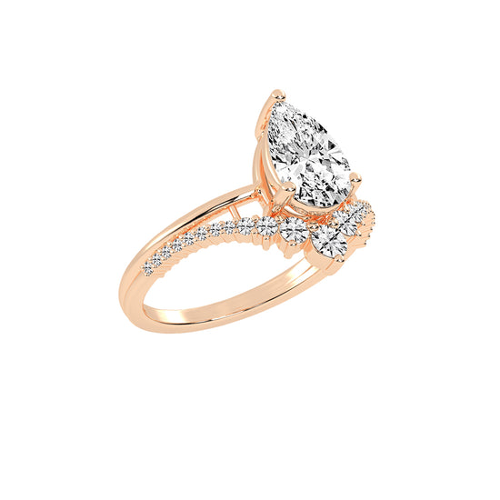 Orivane Split shank Pear cut classic lab diamond ring