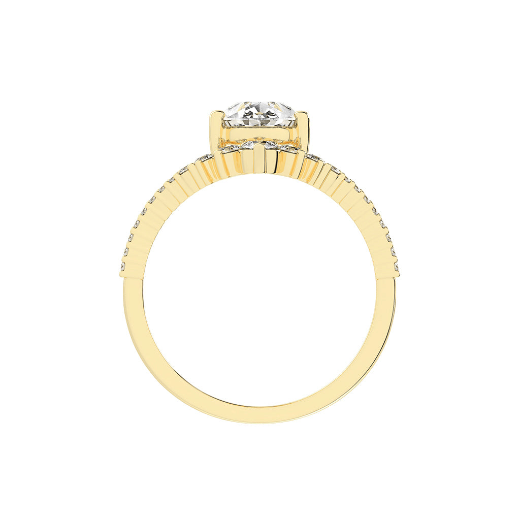 Orivane Split shank Pear cut classic lab diamond ring